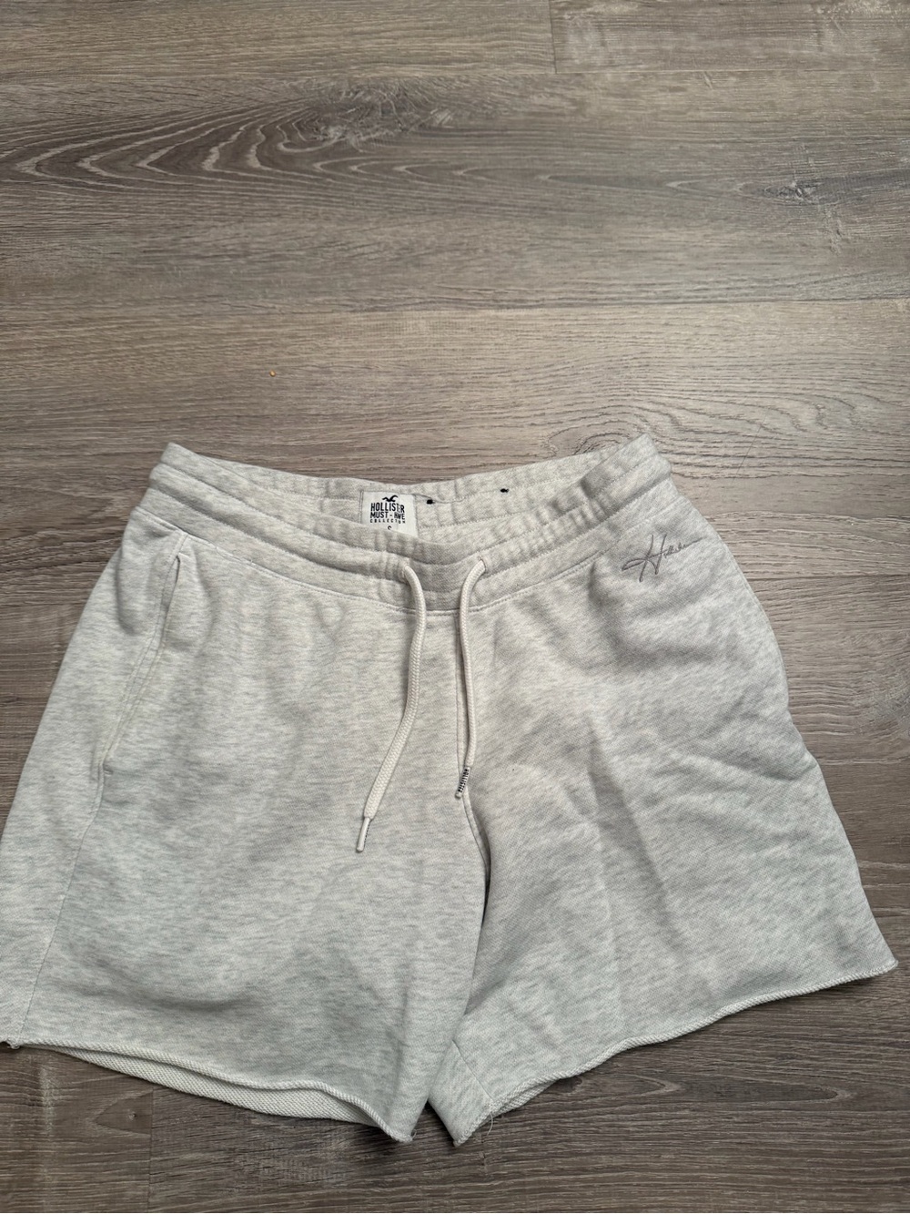 Hollister Light Gray Sweatshorts with Drawstring